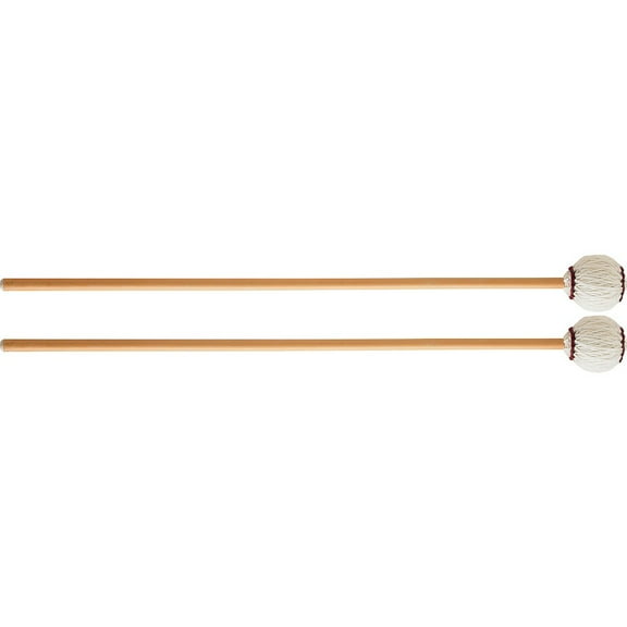 Innovative Percussion - IP3104 - Medium Soft Marimba Mallets - Off-White Yarn - Rattan