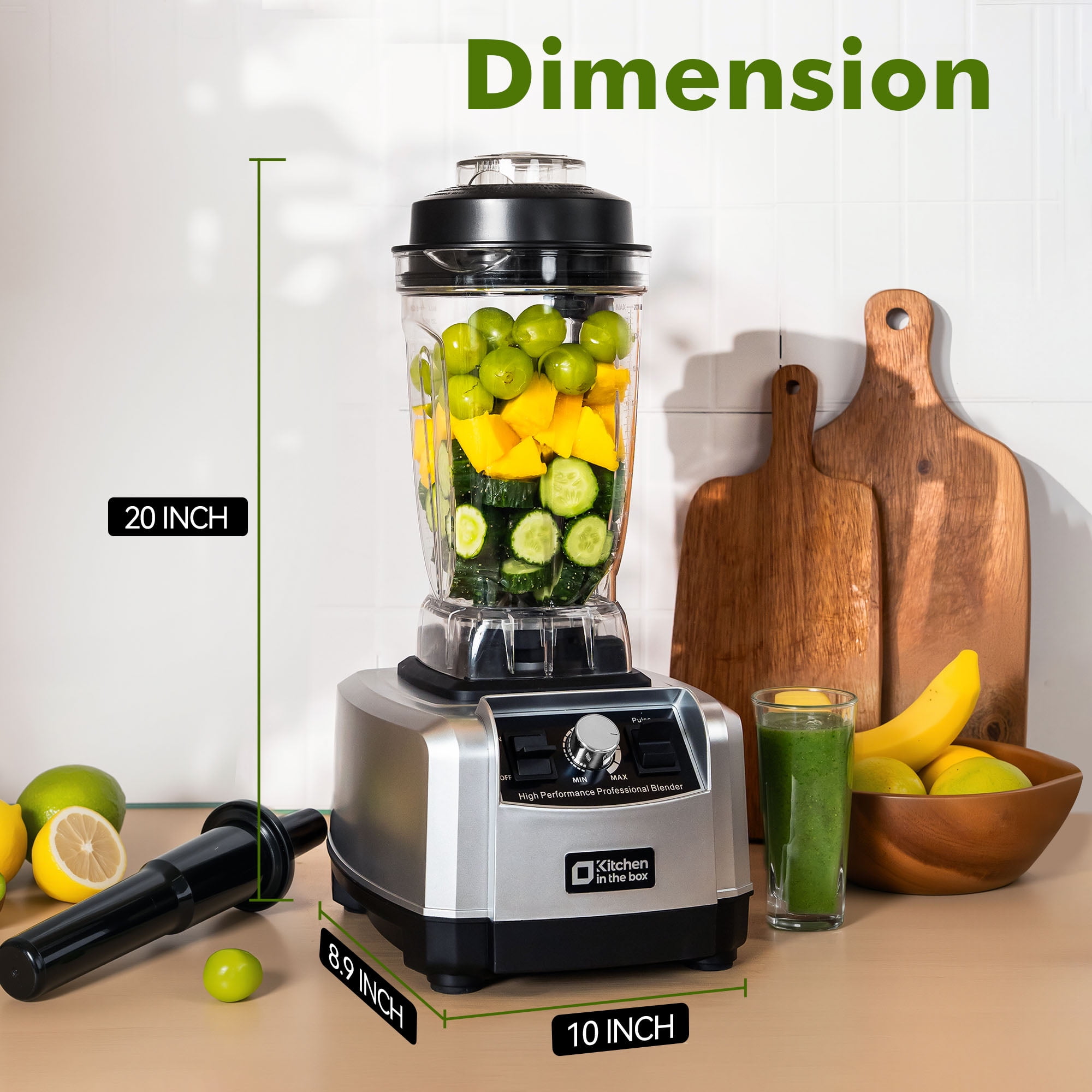 Kitchen in the box 68 oz High-Power Countertop Blender, 1450W (2
