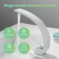 thumbnail image 3 of Bathroom Sink Faucet Modern White Single Hole 1-Handle Faucet, Solid Brass Faucets, Mount Curved Lavatory Faucets Mixer Tap, 3 of 12