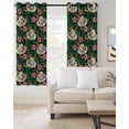 thumbnail image 4 of Straw Hat Blackout Curtains for Bedroom Living Room, Tropical Plants Red Flowers Summer Green Back 63 In Long Thermal Insulated Room Darkening Drapes Grommet Window Treatments, 42 x 63 In, 4 of 9