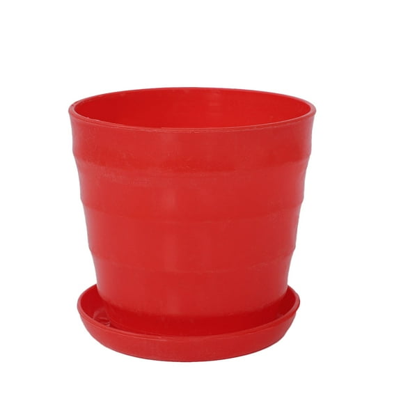 Uxcell 3.5" Dia Red Plastic Pattern Home Garden Office Plant Planter Flower Pot
