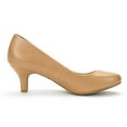 thumbnail image 3 of Dream Pairs Women's Bridal Wedding Party Low Heel Pump Shoes Luvly Taupe/Pu Size 7, 3 of 6