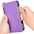 thumbnail image 6 of K-Lion Zipper Wallet Case Compatible Samsung Galaxy Z Fold 4.PU Leather Magnetic Card Slots Shockproof Zipper Pocket Flip Cover for Samsung Galaxy Z Fold 4 7.6 inch,Purple, 6 of 9