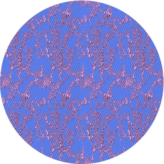 Ahgly Company Machine Washable Indoor Round Transitional Sky Blue Area Rugs, 4' Round