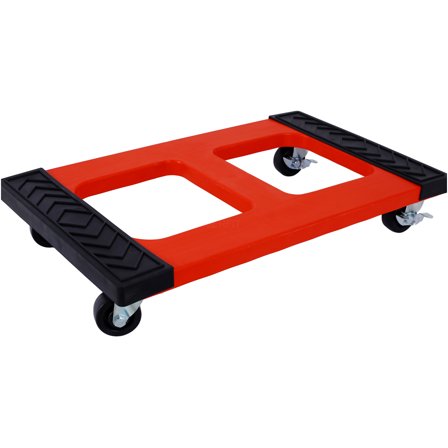 JERFIT Heavy Duty Hand Truck, 1200 lbs Capacity Appliance Dolly with Non-Marking Wheels, Red Plastic Mover's Dolly for Moving, Furniture, Boxes