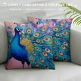 thumbnail image 3 of JEUXUS  Throw Pillow Covers Watercolor Peacock Art Peacock Pillow Cases  Waist Lumbar Cushion Cover Sofa Home Decorative Rectangle, 3 of 5