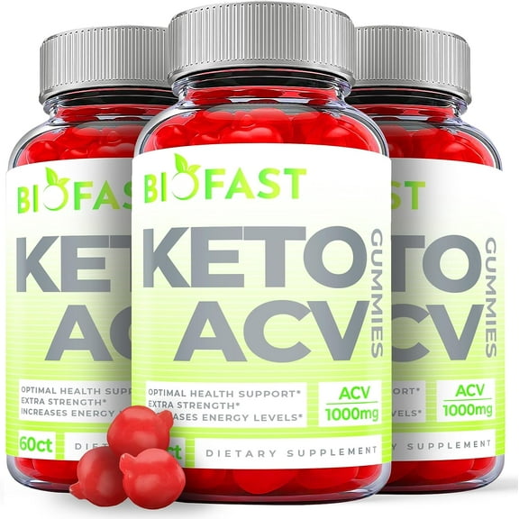 (3 Pack) Biofast Keto ACV Gummies - Apple Cider Vinegar Supplement for Weight Loss - Energy & Focus Boosting Dietary Supplements for Weight Management & Metabolism - Fat Burn - 180 Gummies