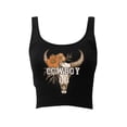 thumbnail image 3 of Women's Sleeveless Tank Tops Cowgirl Graphic Vintage Print Scoop Neck Cropped Shirts Summer Beach Casual Stretchy Slim Fit Workout Tees, 3 of 3