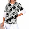 thumbnail image 4 of Haivin Womens Short Sleeve V-Neck Shirt with Two Pockets, Professional Work Uniform Top for Christmas, Hospital, and Clinic, 4 of 6