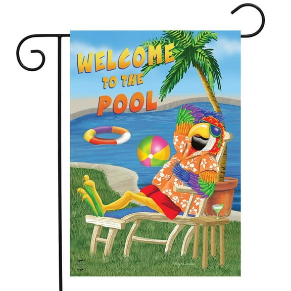 Briarwood Lane Welcome To The Pool Summer Garden Flag