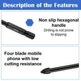 thumbnail image 4 of 10pcs Perceuse Triangle en Béton de Verre - Noir, 4 of 7