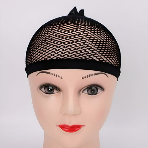 TELOLY 3 Packs Black Mesh Wig Caps for Women Elastic Open End Wig Cap for Long and Short Hair