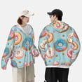 thumbnail image 4 of Daiia Colorful Donut UPF 50+ Sun Protection Hoodie Jacket Lightweight Long Sleeve Sun Shirt for Women Men with Pocket Hiking Outdoor-3X-Large, 4 of 7
