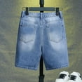thumbnail image 5 of Gubotare Boys Baggy Jean Shorts Loose Fit Vintage Wide Leg Jorts Y2K Streetwear Hip Hop Casual Denim Shorts Teen Elastic Waist Bermuda Size 8-9 (Blue,8-9 Years), 5 of 6