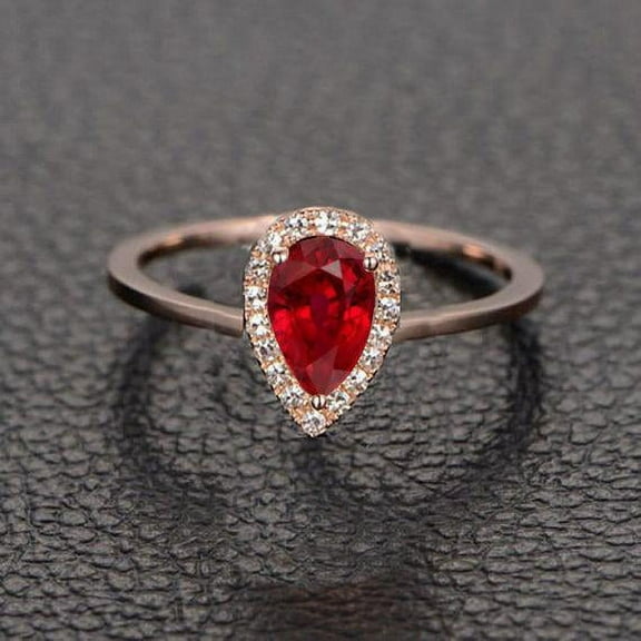 Limited Time Sale: Vintage Antique Design 1.25 Carat Red Ruby and Diamond Engagement Ring in 10k Rose Gold for Women on Sale