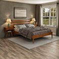 thumbnail image 2 of Camaflexi Mid-Century Solid Wood Queen Platform Bed in Castanho Brown, 2 of 6