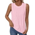 thumbnail image 2 of ZunFeo Womens Pink Tank Top | Eyelet Knit Sleeveless Top for Women | Relaxed Fit Crewneck Casual Summer Top,Size 2XL, 2 of 9