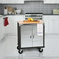 thumbnail image 6 of Seville Classics UltraHD Lockable 2-Door Rolling Storage Cabinet, Graphite, 28" W x 18" D x 34.5" H (21.1" D with Handle Bars), 6 of 6