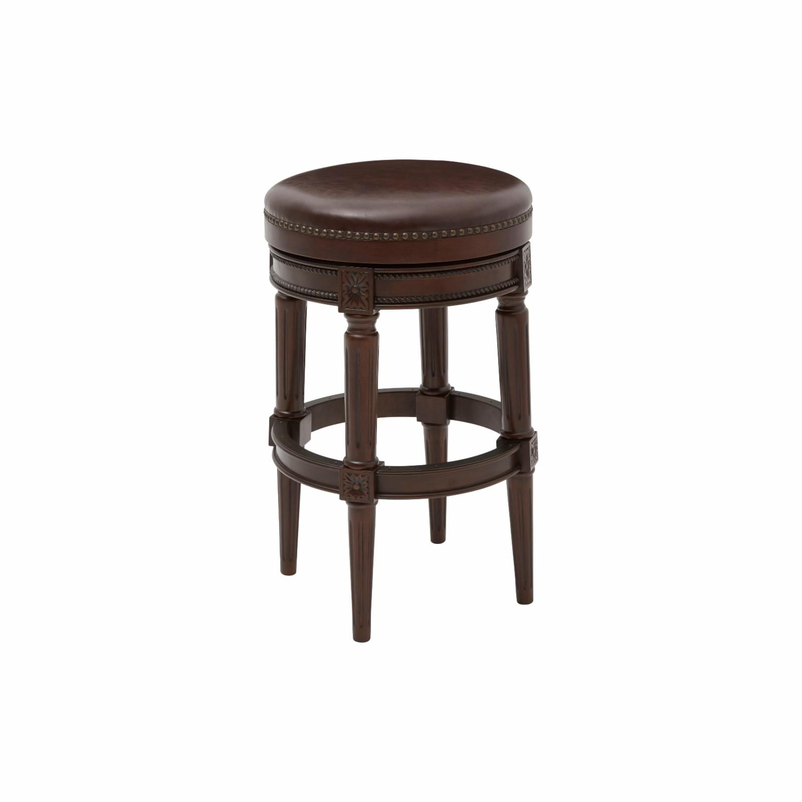 New Ridge Home Goods Chapman 31" Backless Wood Bar Height Stool in Walnut