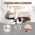 thumbnail image 6 of Foldable Ergonomic Office Chair with Footrest, High Back Computer Chair with 2D Headrest, Mesh Back, Sponge Seat, Adjustable Lumbar Support, 2D Armrest, Home Office Desk Chair, Pink, 6 of 8