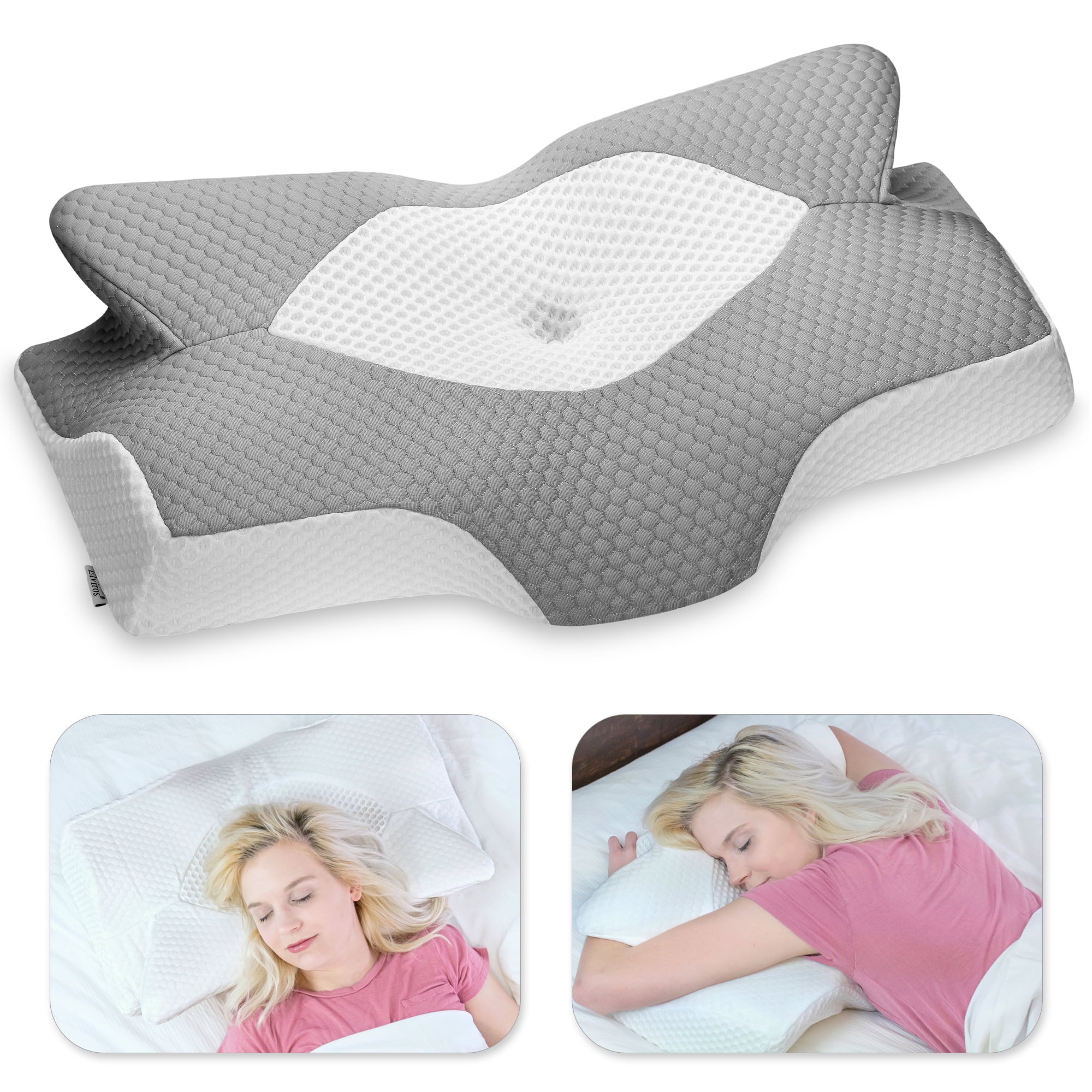 Elviros Cervical Memory Foam Pillow Contour Pillows For Neck And Shoulder Pain 