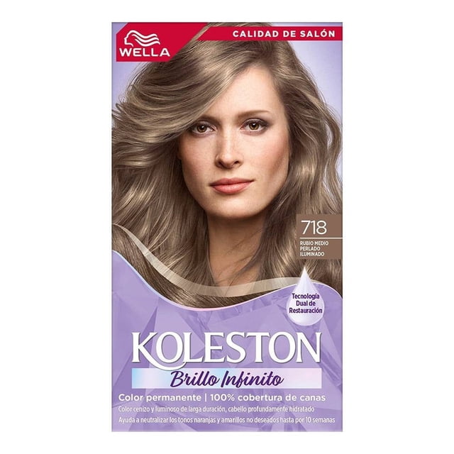 Tinte para cabello Koleston Brillo Infinito 718 rubio medio perlado