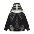 thumbnail image 4 of Otqutp Zip Up Hoodie for Girls Skeleton Print Cat Ear Long Sleeve Jacket Kids Halloween Sweatshirt Fall Windproof Coats, 4 of 4