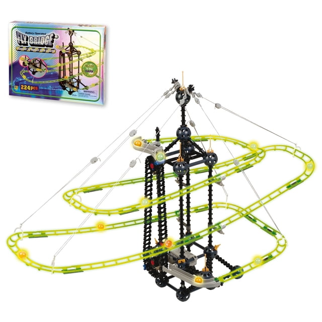 Fly Bridge 580 - Pista voladora Fluorescente 224 Pzas incluye elevador Toto toys TF-580