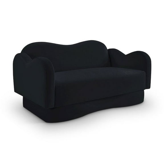 Meridian Furniture Bloom Black Velvet Loveseat