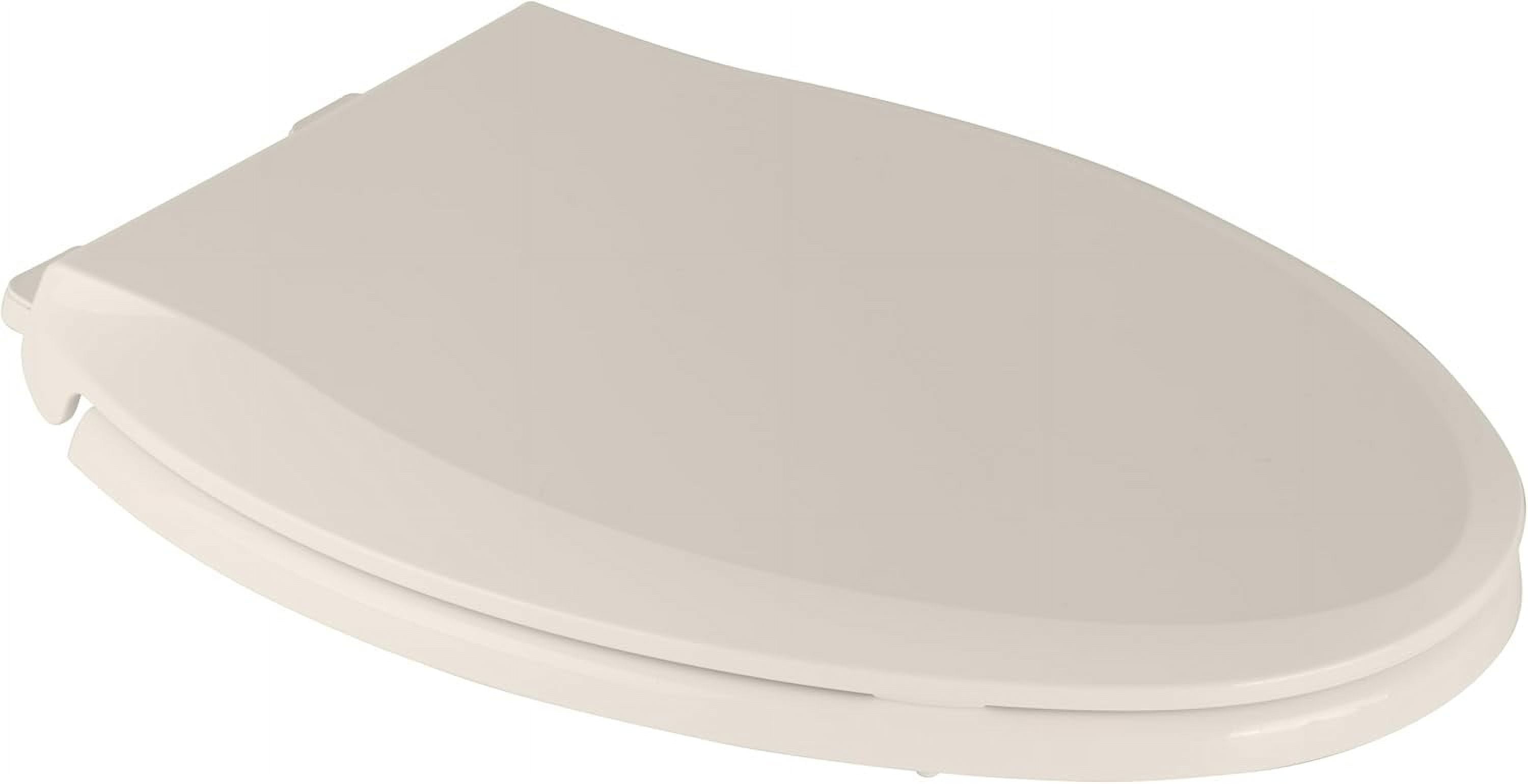 Garvee Sturdy Elongated Toilet Seat with Soft Close Mechanism, Universal Fit for Standard Toilets, Easy Installation & Cleaning, Secure Non-Slip Design (19", Almond)