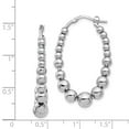 thumbnail image 3 of Leslie's 925 Sterling Silver Polished Beaded Hoop Earrings; for Adults and Teens; for Women and Men, 3 of 3