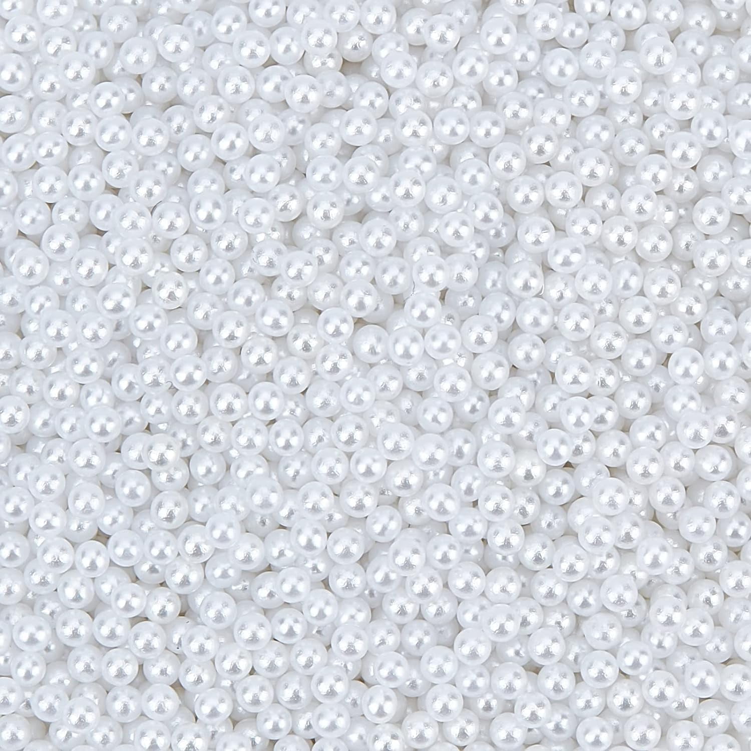 2400pcs 4mm Mini Golden Pearl Beads No Hole Loose ABS Plastic Pearl Beads Resin Filling Material Pearl Beads for Resin Crafting Nail Art Makeup Jewelry Making and Wedding DIY