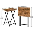 thumbnail image 3 of Folding TV Tray Tables, Set of 4 TV Trays with Storage Rack, Industrial Side Table for Eating at Couch, Foldable Snack Table for Small Space, Easy Assembly, Rustic Brown and Black BF50BZ01, 3 of 5