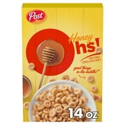 Post Honey Oh!s Cereal, Filled Ohs Breakfast Cereal, Breakfast Snacks, 14 oz  1 count