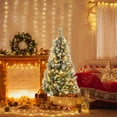 thumbnail image 2 of Costway 5 FT Artificial Christmas Tree Hinged w/ 200 Warm LED Lights & 126 Red Berries, 2 of 10