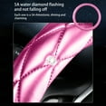 thumbnail image 3 of Bling Car Steering Wheel Cover, Non-Slip Elastic Stretch Diamond Soft Leather Auto Steering Wheel Protector, Sparkling Diamond Vehicle Decor Accessories for Women Girls, Universal 15 Inch for Vehicles, 3 of 6