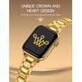 thumbnail image 2 of Wearlizer Gold Silver Stainless Steel Watch Band Compatible with Apple Watch Bands 38/40/41/42/44/45/46/49mm Women Metal Strap for Iwatch Series 11/10/9/8/7/6/5/4/3/SE/Ultra, 2 of 6