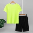 thumbnail image 4 of Gubotare Tween Boys Clothes Summer Simple Print T-Shirt And Shorts Set 2 Pieces Teen Trendy Outfits Size 7-14 Year Green,Size 15-16 Years, 4 of 4