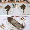thumbnail image 3 of Brown Gourd Cloth Napkins, Modern Abstract Art Geometric Washable and Reusable Dinner Napkins Set of 4, Table Napkin for Kitchen Party Birthday Wedding Hotel Housewarming 20"x20", 3 of 9