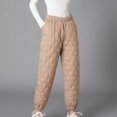 thumbnail image 4 of Hfyihgf Women's Lightweight Puffy Pants Puffer Quilted Ski Insulation Pants for Winter Snow(Khaki,M), 4 of 5