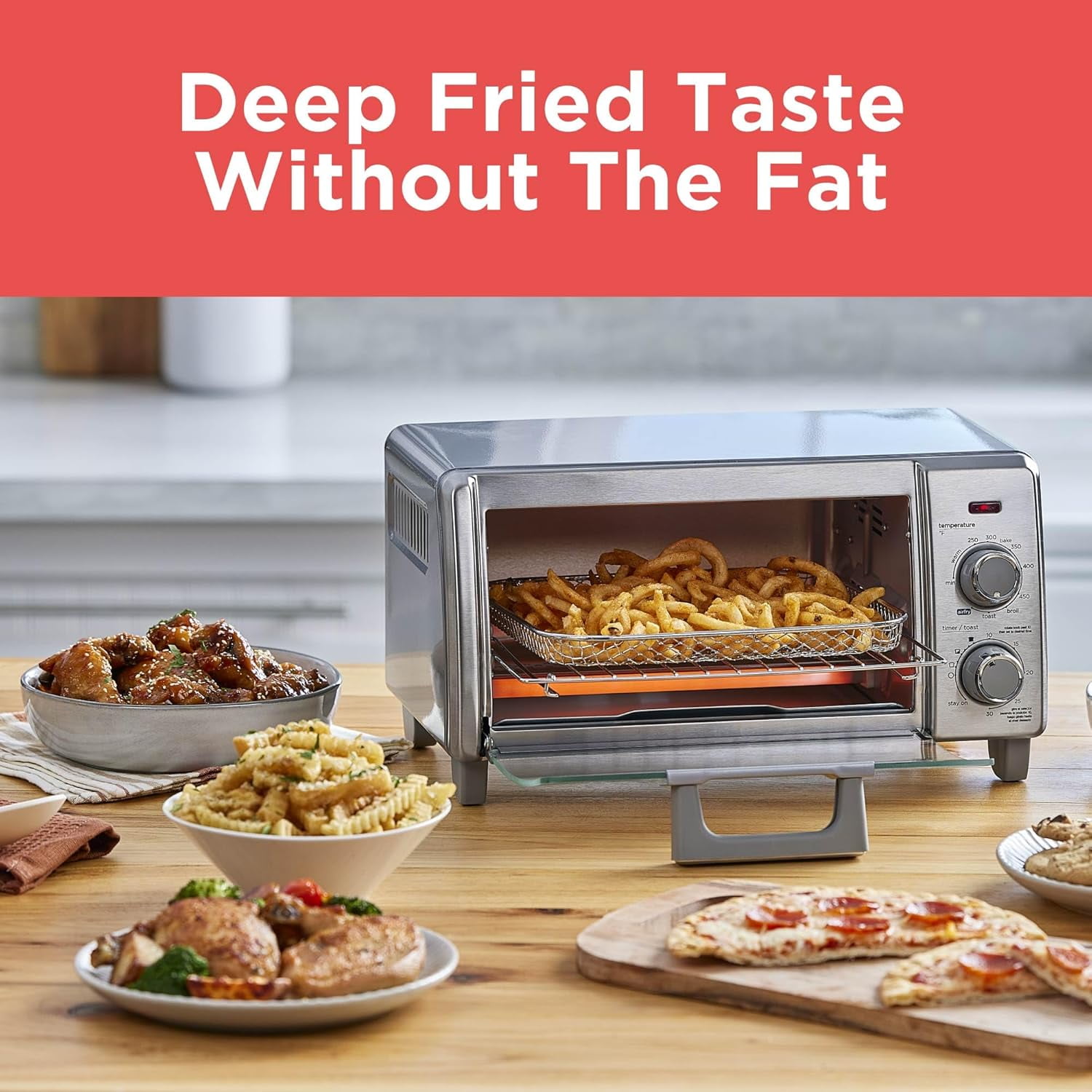 Crisp 'N Bake Air Fry Toaster Oven, Medium Capacity, 5-in-1 Multifunctional Countertop Convection Oven with EvenToast Technology for Healthy Cooking