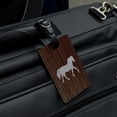 thumbnail image 4 of Horse Silhouette Cowboy Western Rectangle Leather Luggage Card Suitcase Carry-On ID Tag, 4 of 7