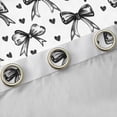 thumbnail image 4 of Homewish Cute Loves Pattern Curtains Pack of 2 (42x84 Each),Cartoon Ribbon Bowknot Curtains Blackout,White Black Bedroom Curtains For Girl Kids,Ultra Soft Home Decor, 4 of 6