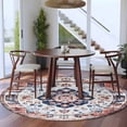 thumbnail image 3 of Round Rugs 8Ft, Orange Vintage Boho Round Area Rug Washable Indoor Throw Carpet, Southwestern Art Ethnic Large Non Slip Circle Rug for Kids Room RV Home Decor Aesthetic, 3 of 8