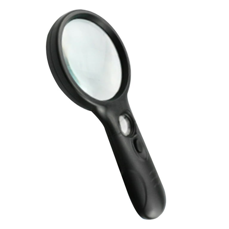 Lighted Magnifying Glass 3X 45x Magnifier Lens - Handheld Magnifying Glass  with Light for Reading Small Prints, map, Coins and Jewelry - LED  Magnifying Glass 