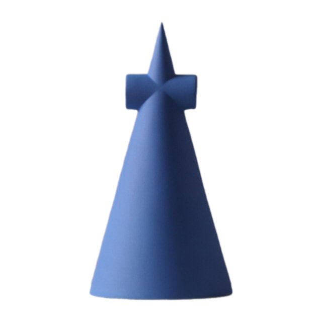 Adorno de cerámica, adorno geométrico de cono, decoración para sala de estar, dormitorio, interior del hogar, mesas auxiliares creativas, adorno de azul