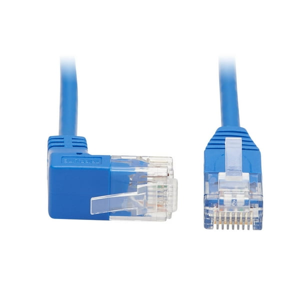 Tripp Lite Up-angle Cat6 Gigabit Mlded Slim Utp Ethernet Cable (rj45 Right-angle Up M To Rj45 M), Blue, 20 Ft. Patch Cable Rj-45 (m) To Rj-45 (m) Up-angled 20 Ft Utp Cat 5/5e/6 Mlded