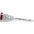 thumbnail image 3 of Sterling Silver Rhodium-Plated Created Ruby & Diam. Ring (Size 5) Made In India qbr23jul-5, 3 of 5