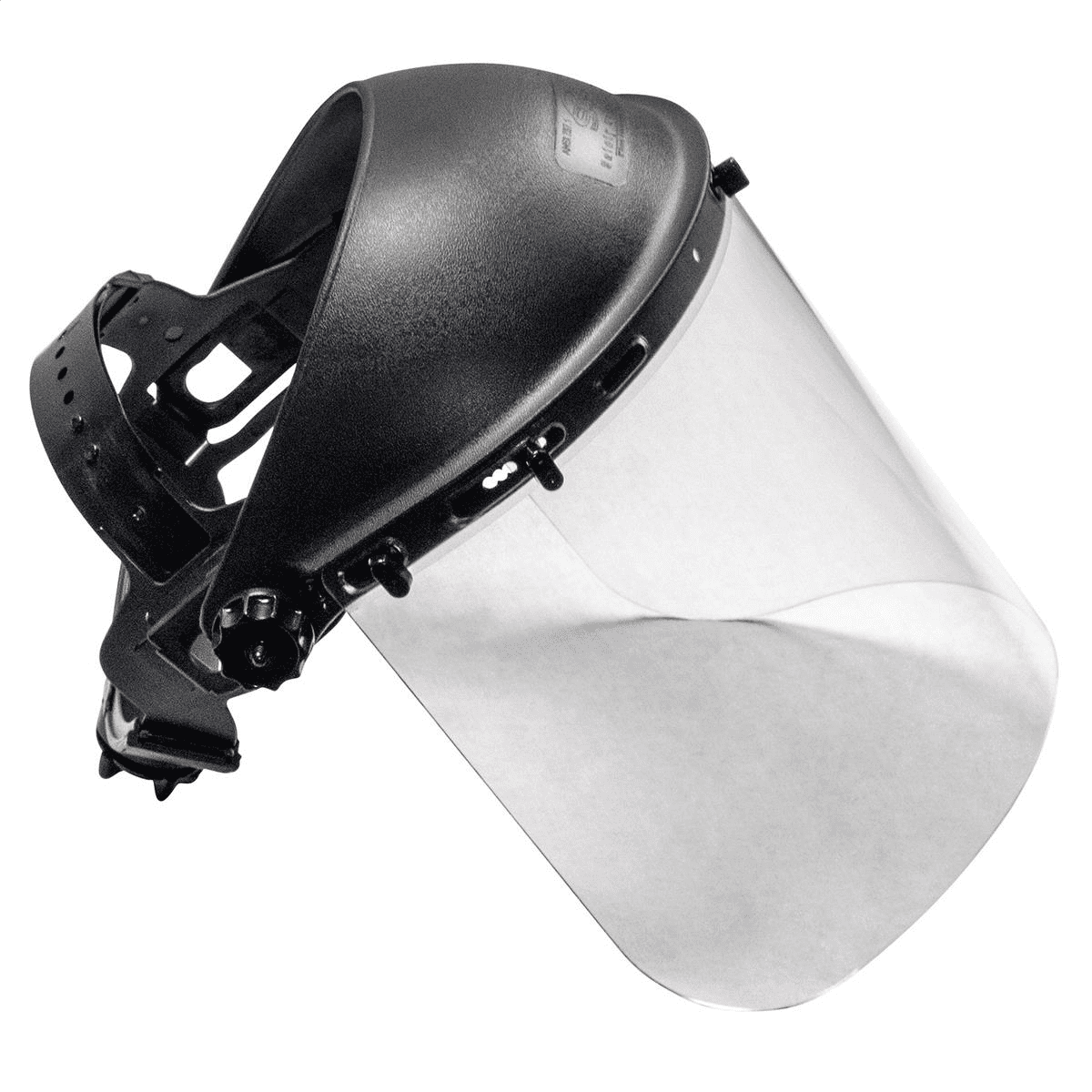 SAS Standard Safety Face Shield | Ratchet Sizing Adjustable | Impact Resistant, Curved Polycarbonate Lens | Full Face Shield Mask for General Grinding Applications | ANSI Z87.1-2015 Face Shield