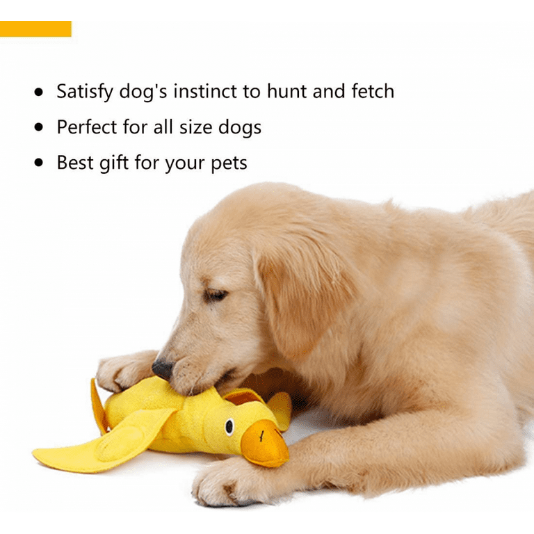 Dog Treat Dispensing Duck Dog Toy Squeak Dog Puzzle Toy Durable Plush Chew  Toys For Small Medium Large Dogs Training Playing